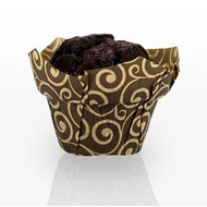 Muffin kapszli - barna, arany mintával (100 db)